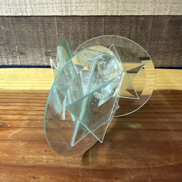 Art Glass Shabbat Candle Holder 4” Tall - Picture 6 of 8